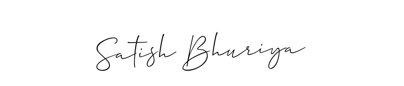 Make a short Satish Bhuriya signature style. Manage your documents anywhere anytime using Allison_Script. Create and add eSignatures, submit forms, share and send files easily. Satish Bhuriya signature style 2 images and pictures png