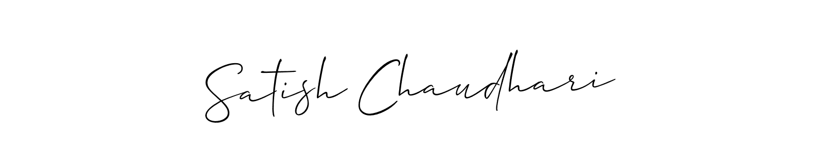 How to make Satish Chaudhari name signature. Use Allison_Script style for creating short signs online. This is the latest handwritten sign. Satish Chaudhari signature style 2 images and pictures png