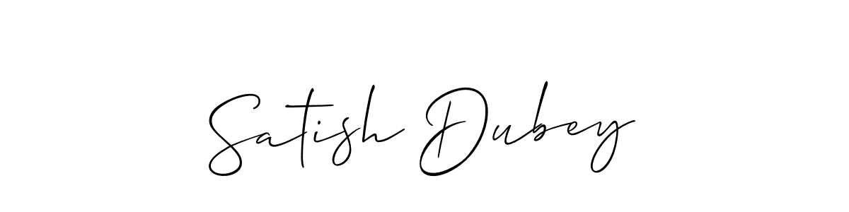 Satish Dubey stylish signature style. Best Handwritten Sign (Allison_Script) for my name. Handwritten Signature Collection Ideas for my name Satish Dubey. Satish Dubey signature style 2 images and pictures png