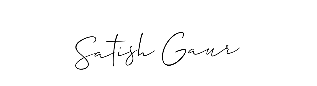 Make a beautiful signature design for name Satish Gaur. With this signature (Allison_Script) style, you can create a handwritten signature for free. Satish Gaur signature style 2 images and pictures png