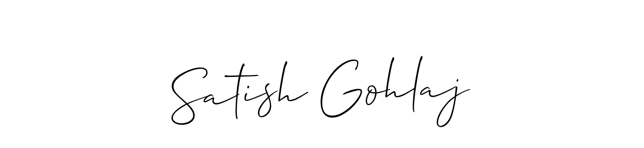 Create a beautiful signature design for name Satish Gohlaj. With this signature (Allison_Script) fonts, you can make a handwritten signature for free. Satish Gohlaj signature style 2 images and pictures png
