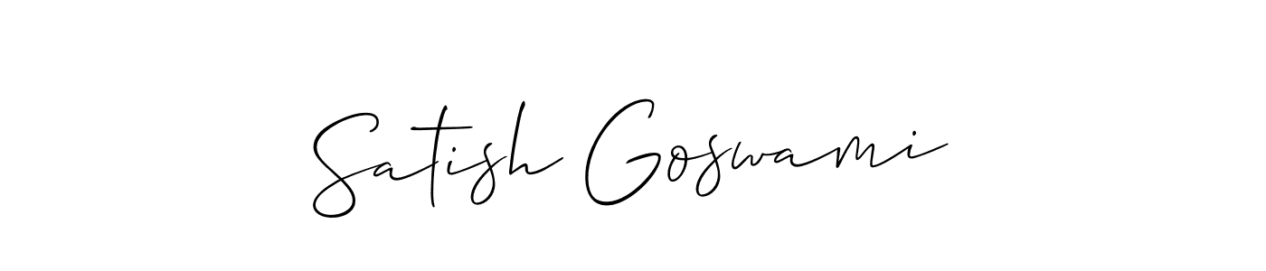 How to Draw Satish Goswami signature style? Allison_Script is a latest design signature styles for name Satish Goswami. Satish Goswami signature style 2 images and pictures png