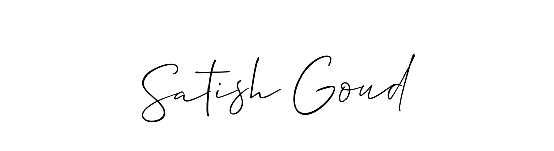 You should practise on your own different ways (Allison_Script) to write your name (Satish Goud) in signature. don't let someone else do it for you. Satish Goud signature style 2 images and pictures png