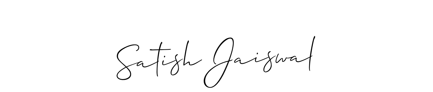 How to make Satish Jaiswal name signature. Use Allison_Script style for creating short signs online. This is the latest handwritten sign. Satish Jaiswal signature style 2 images and pictures png