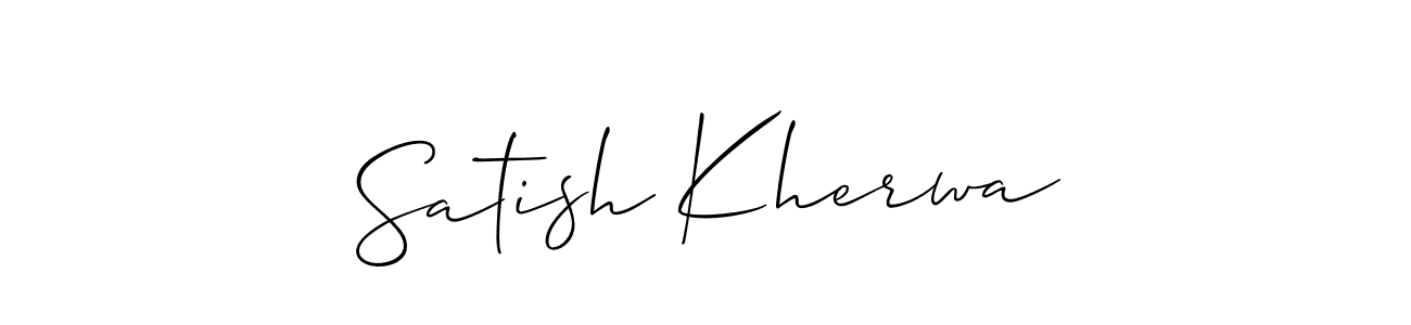 The best way (Allison_Script) to make a short signature is to pick only two or three words in your name. The name Satish Kherwa include a total of six letters. For converting this name. Satish Kherwa signature style 2 images and pictures png