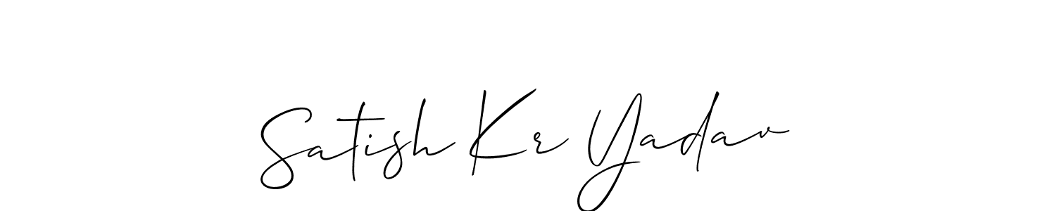 Make a beautiful signature design for name Satish Kr Yadav. With this signature (Allison_Script) style, you can create a handwritten signature for free. Satish Kr Yadav signature style 2 images and pictures png