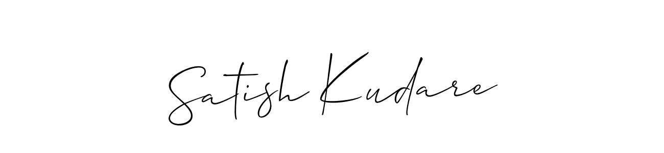 Allison_Script is a professional signature style that is perfect for those who want to add a touch of class to their signature. It is also a great choice for those who want to make their signature more unique. Get Satish Kudare name to fancy signature for free. Satish Kudare signature style 2 images and pictures png
