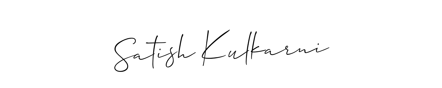 Make a short Satish Kulkarni signature style. Manage your documents anywhere anytime using Allison_Script. Create and add eSignatures, submit forms, share and send files easily. Satish Kulkarni signature style 2 images and pictures png