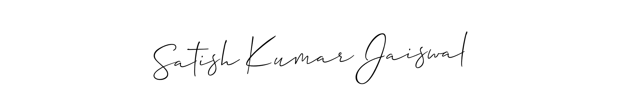 This is the best signature style for the Satish Kumar Jaiswal name. Also you like these signature font (Allison_Script). Mix name signature. Satish Kumar Jaiswal signature style 2 images and pictures png