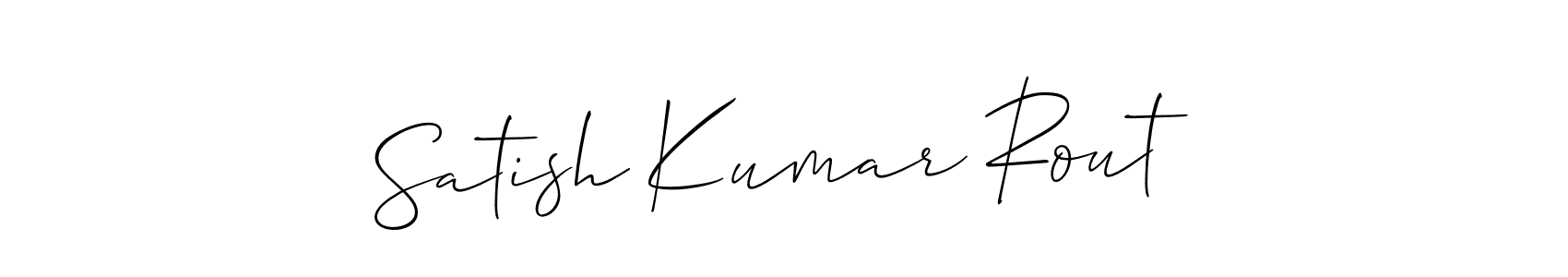 This is the best signature style for the Satish Kumar Rout name. Also you like these signature font (Allison_Script). Mix name signature. Satish Kumar Rout signature style 2 images and pictures png