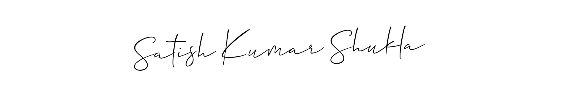 The best way (Allison_Script) to make a short signature is to pick only two or three words in your name. The name Satish Kumar Shukla include a total of six letters. For converting this name. Satish Kumar Shukla signature style 2 images and pictures png