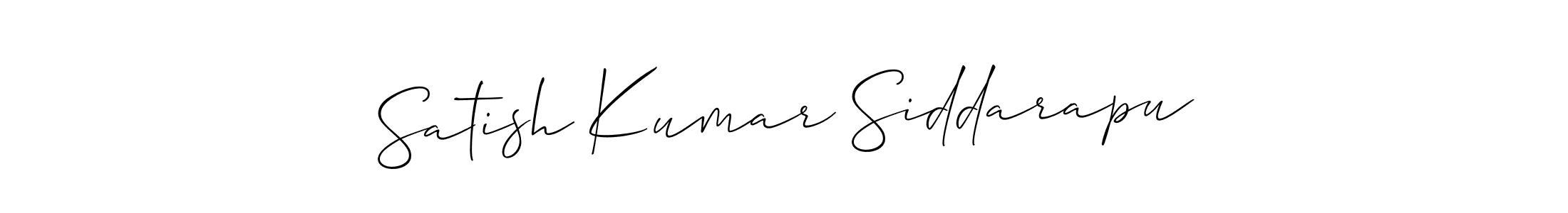Design your own signature with our free online signature maker. With this signature software, you can create a handwritten (Allison_Script) signature for name Satish Kumar Siddarapu. Satish Kumar Siddarapu signature style 2 images and pictures png