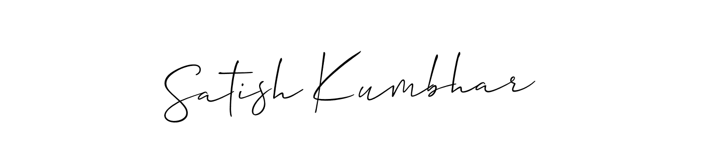 This is the best signature style for the Satish Kumbhar name. Also you like these signature font (Allison_Script). Mix name signature. Satish Kumbhar signature style 2 images and pictures png