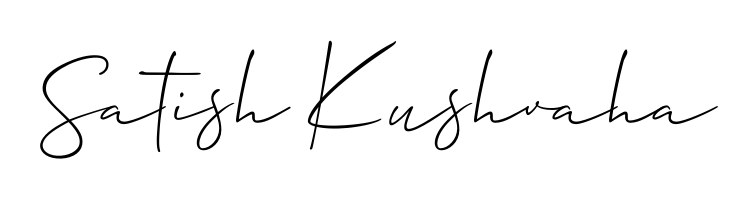 Designed for modern professionals: Satish Kushvaha name signature crafted with Allison_Script script. Ready for digital PDF workflows. Satish Kushvaha signature style 2 images and pictures png