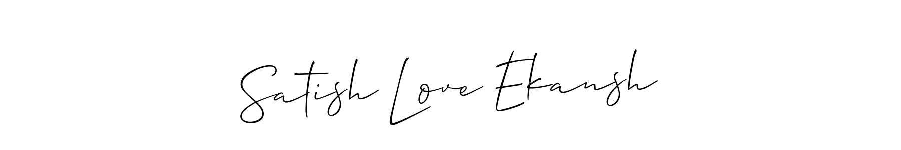 Satish Love Ekansh stylish signature style. Best Handwritten Sign (Allison_Script) for my name. Handwritten Signature Collection Ideas for my name Satish Love Ekansh. Satish Love Ekansh signature style 2 images and pictures png