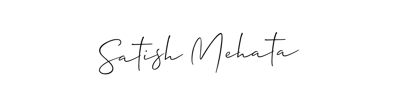 Create a beautiful signature design for name Satish Mehata. With this signature (Allison_Script) fonts, you can make a handwritten signature for free. Satish Mehata signature style 2 images and pictures png
