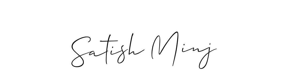 Use a signature maker to create a handwritten signature online. With this signature software, you can design (Allison_Script) your own signature for name Satish Minj. Satish Minj signature style 2 images and pictures png