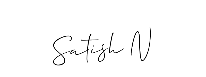 Satish N stylish signature style. Best Handwritten Sign (Allison_Script) for my name. Handwritten Signature Collection Ideas for my name Satish N. Satish N signature style 2 images and pictures png