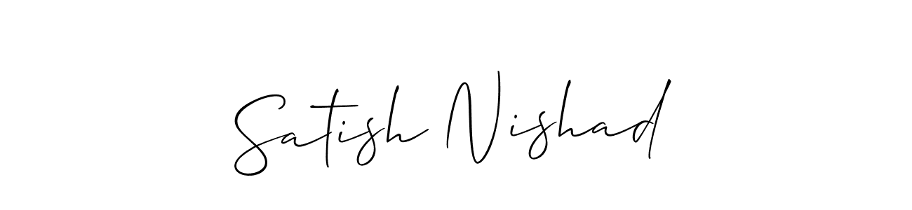 Satish Nishad stylish signature style. Best Handwritten Sign (Allison_Script) for my name. Handwritten Signature Collection Ideas for my name Satish Nishad. Satish Nishad signature style 2 images and pictures png