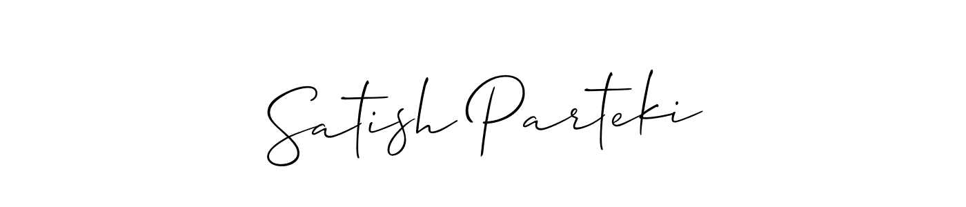 The best way (Allison_Script) to make a short signature is to pick only two or three words in your name. The name Satish Parteki include a total of six letters. For converting this name. Satish Parteki signature style 2 images and pictures png
