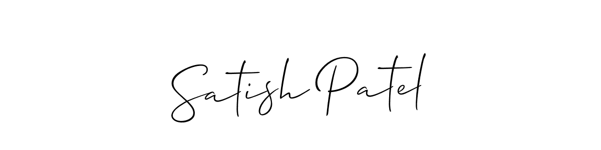 Make a beautiful signature design for name Satish Patel. With this signature (Allison_Script) style, you can create a handwritten signature for free. Satish Patel signature style 2 images and pictures png