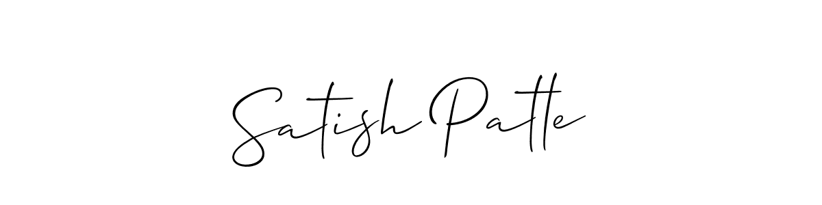 You should practise on your own different ways (Allison_Script) to write your name (Satish Patle) in signature. don't let someone else do it for you. Satish Patle signature style 2 images and pictures png