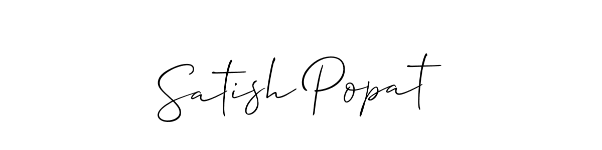 Design your own signature with our free online signature maker. With this signature software, you can create a handwritten (Allison_Script) signature for name Satish Popat. Satish Popat signature style 2 images and pictures png