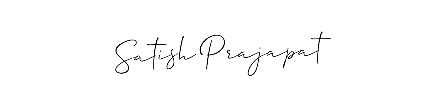 How to make Satish Prajapat name signature. Use Allison_Script style for creating short signs online. This is the latest handwritten sign. Satish Prajapat signature style 2 images and pictures png