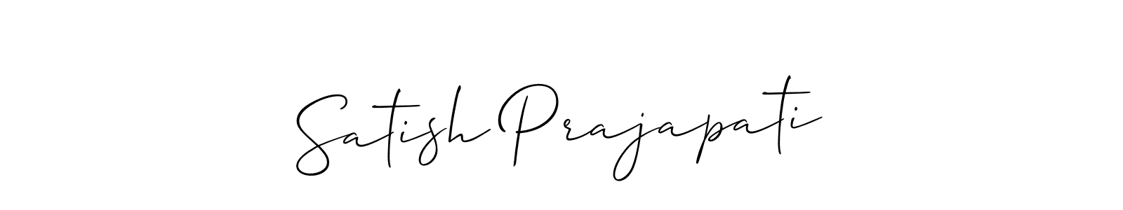 It looks lik you need a new signature style for name Satish Prajapati. Design unique handwritten (Allison_Script) signature with our free signature maker in just a few clicks. Satish Prajapati signature style 2 images and pictures png