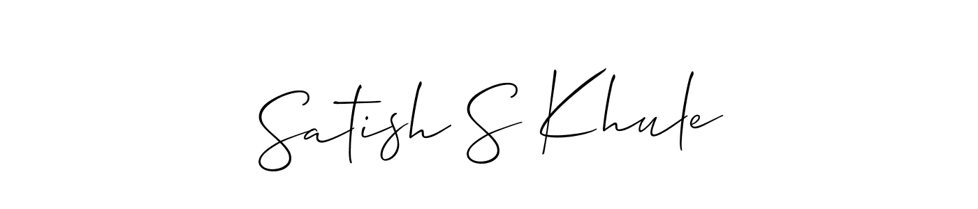 Satish S Khule stylish signature style. Best Handwritten Sign (Allison_Script) for my name. Handwritten Signature Collection Ideas for my name Satish S Khule. Satish S Khule signature style 2 images and pictures png