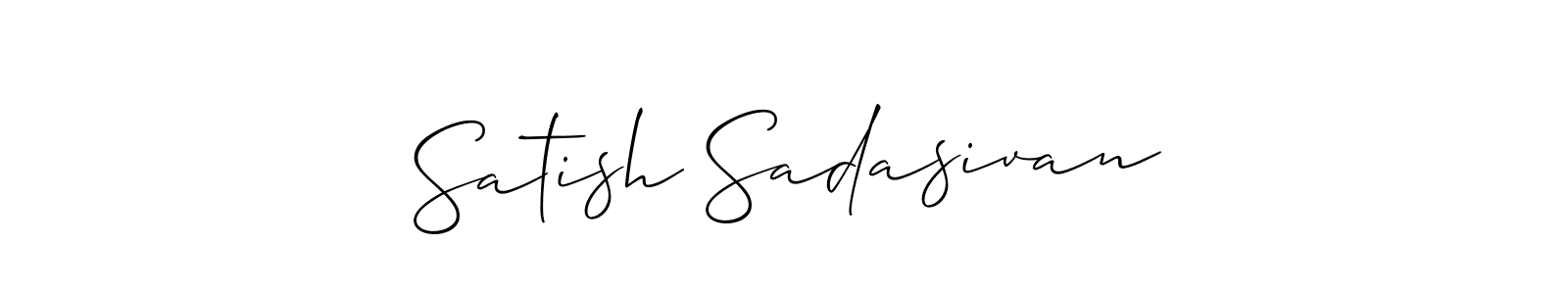 Allison_Script is a professional signature style that is perfect for those who want to add a touch of class to their signature. It is also a great choice for those who want to make their signature more unique. Get Satish Sadasivan name to fancy signature for free. Satish Sadasivan signature style 2 images and pictures png