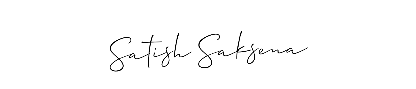 The best way (Allison_Script) to make a short signature is to pick only two or three words in your name. The name Satish Saksena include a total of six letters. For converting this name. Satish Saksena signature style 2 images and pictures png
