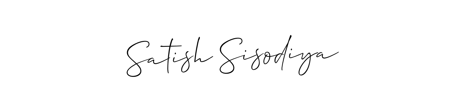 How to make Satish Sisodiya name signature. Use Allison_Script style for creating short signs online. This is the latest handwritten sign. Satish Sisodiya signature style 2 images and pictures png