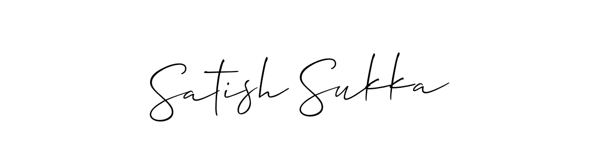 You should practise on your own different ways (Allison_Script) to write your name (Satish Sukka) in signature. don't let someone else do it for you. Satish Sukka signature style 2 images and pictures png