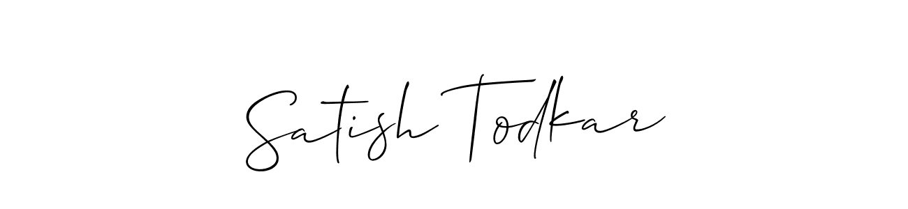The best way (Allison_Script) to make a short signature is to pick only two or three words in your name. The name Satish Todkar include a total of six letters. For converting this name. Satish Todkar signature style 2 images and pictures png