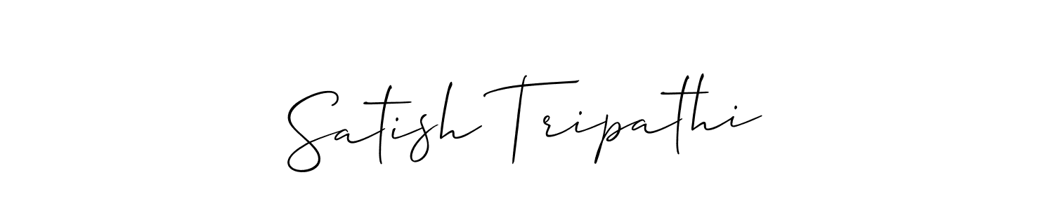 How to make Satish Tripathi name signature. Use Allison_Script style for creating short signs online. This is the latest handwritten sign. Satish Tripathi signature style 2 images and pictures png