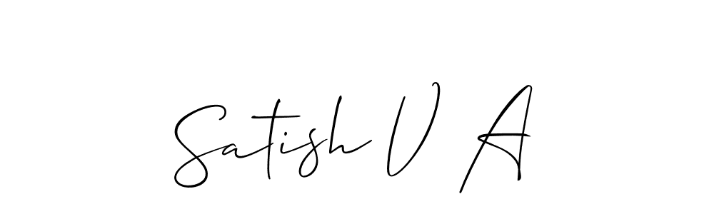 You should practise on your own different ways (Allison_Script) to write your name (Satish V A) in signature. don't let someone else do it for you. Satish V A signature style 2 images and pictures png