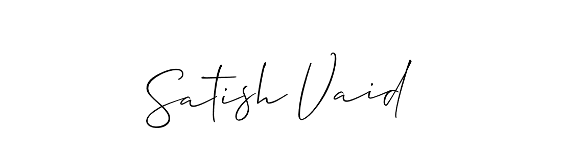 if you are searching for the best signature style for your name Satish Vaid. so please give up your signature search. here we have designed multiple signature styles  using Allison_Script. Satish Vaid signature style 2 images and pictures png