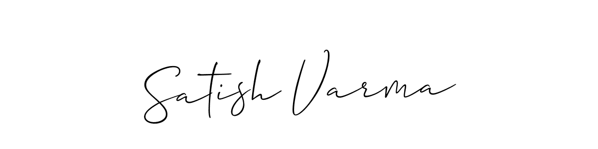 You should practise on your own different ways (Allison_Script) to write your name (Satish Varma) in signature. don't let someone else do it for you. Satish Varma signature style 2 images and pictures png