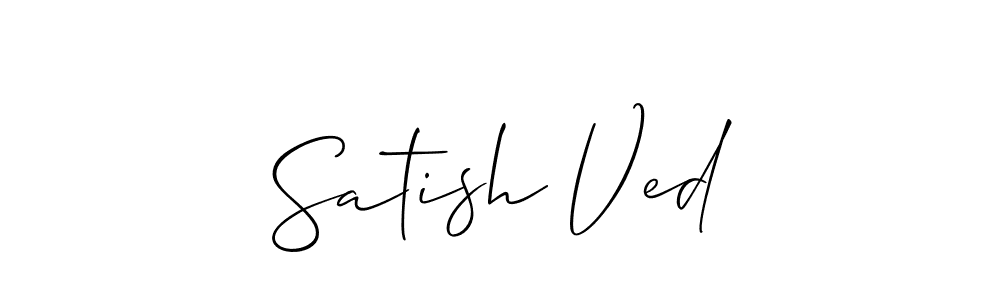 Satish Ved stylish signature style. Best Handwritten Sign (Allison_Script) for my name. Handwritten Signature Collection Ideas for my name Satish Ved. Satish Ved signature style 2 images and pictures png