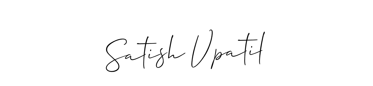 The best way (Allison_Script) to make a short signature is to pick only two or three words in your name. The name Satish Vpatil include a total of six letters. For converting this name. Satish Vpatil signature style 2 images and pictures png