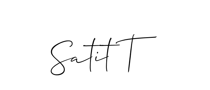 Satit T stylish signature style. Best Handwritten Sign (Allison_Script) for my name. Handwritten Signature Collection Ideas for my name Satit T. Satit T signature style 2 images and pictures png