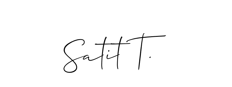 Use a signature maker to create a handwritten signature online. With this signature software, you can design (Allison_Script) your own signature for name Satit T.. Satit T. signature style 2 images and pictures png