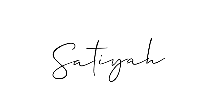 Design your own signature with our free online signature maker. With this signature software, you can create a handwritten (Allison_Script) signature for name Satiyah. Satiyah signature style 2 images and pictures png