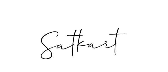 Allison_Script is a professional signature style that is perfect for those who want to add a touch of class to their signature. It is also a great choice for those who want to make their signature more unique. Get Satkart name to fancy signature for free. Satkart signature style 2 images and pictures png