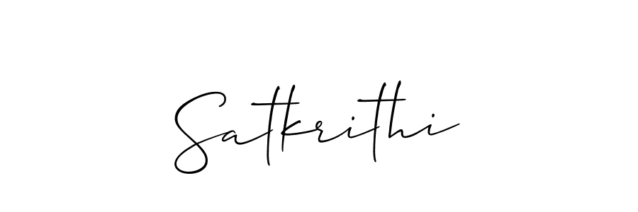 Satkrithi stylish signature style. Best Handwritten Sign (Allison_Script) for my name. Handwritten Signature Collection Ideas for my name Satkrithi. Satkrithi signature style 2 images and pictures png