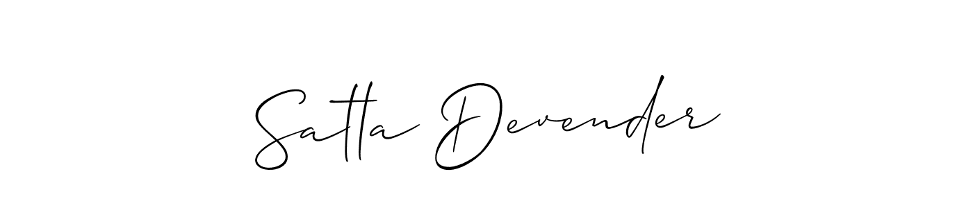 You should practise on your own different ways (Allison_Script) to write your name (Satla Devender) in signature. don't let someone else do it for you. Satla Devender signature style 2 images and pictures png