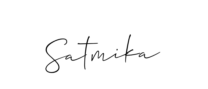 You should practise on your own different ways (Allison_Script) to write your name (Satmika) in signature. don't let someone else do it for you. Satmika signature style 2 images and pictures png