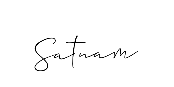 How to make Satnam signature? Allison_Script is a professional autograph style. Create handwritten signature for Satnam name. Satnam signature style 2 images and pictures png