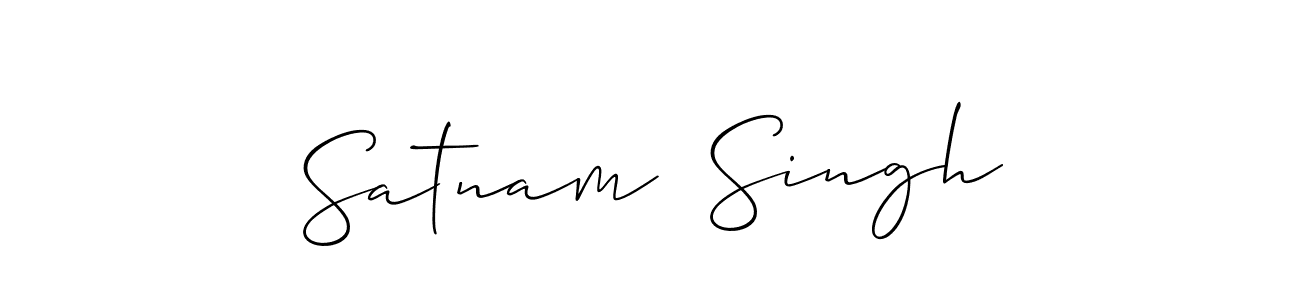 Make a beautiful signature design for name Satnam  Singh. With this signature (Allison_Script) style, you can create a handwritten signature for free. Satnam  Singh signature style 2 images and pictures png